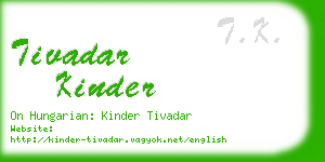 tivadar kinder business card